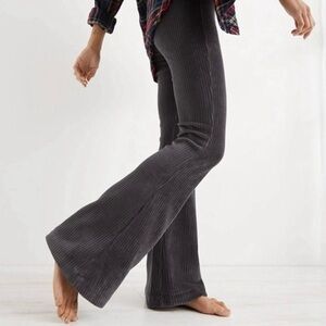 Aerie Gray Corduroy Flare Pants